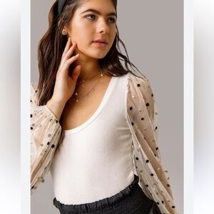 Francesca’s Collections Mixed Media Bodysuit